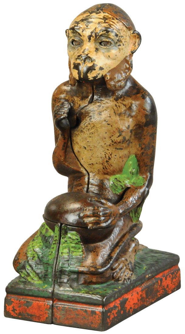 MONKEY AND COCNUT MECHANICAL BANK (1 of 4)