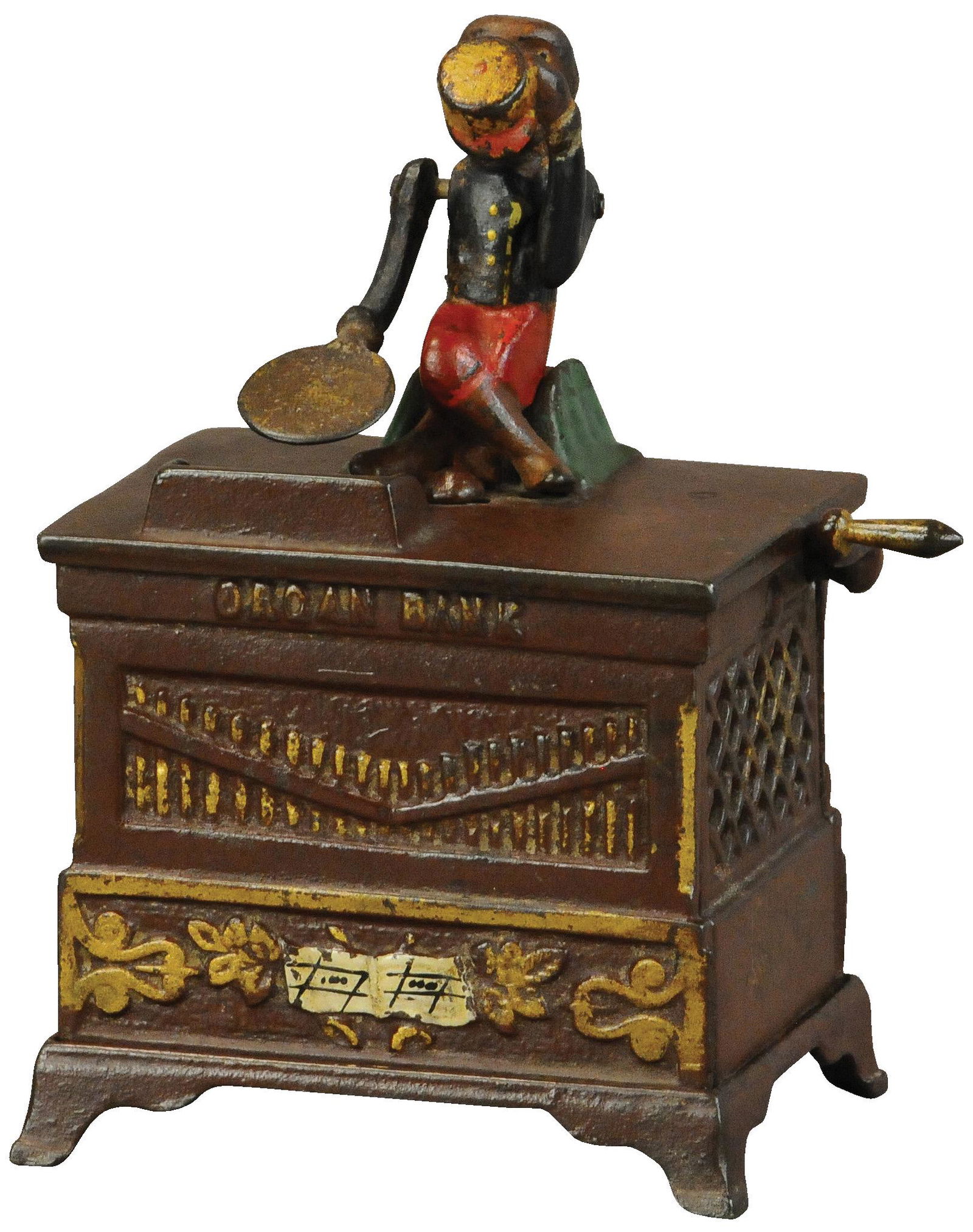 MEDIUM ORGAN GRINDER MECHANICAL BANK (1 of 4)