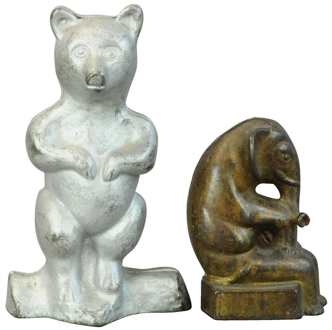 SEATED ELEPHANT & BEAR ON LOG STILL BANKS (1 of 3)