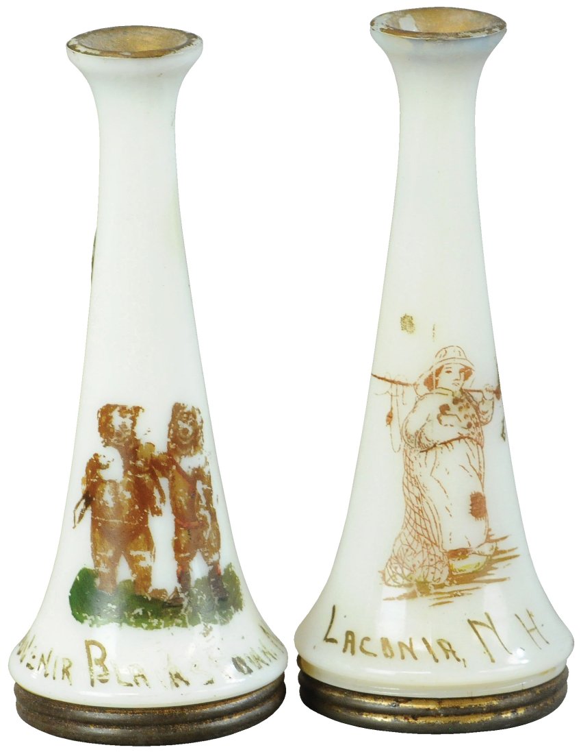 TWO MILK GLASS CANDY HORNS (1 of 2)