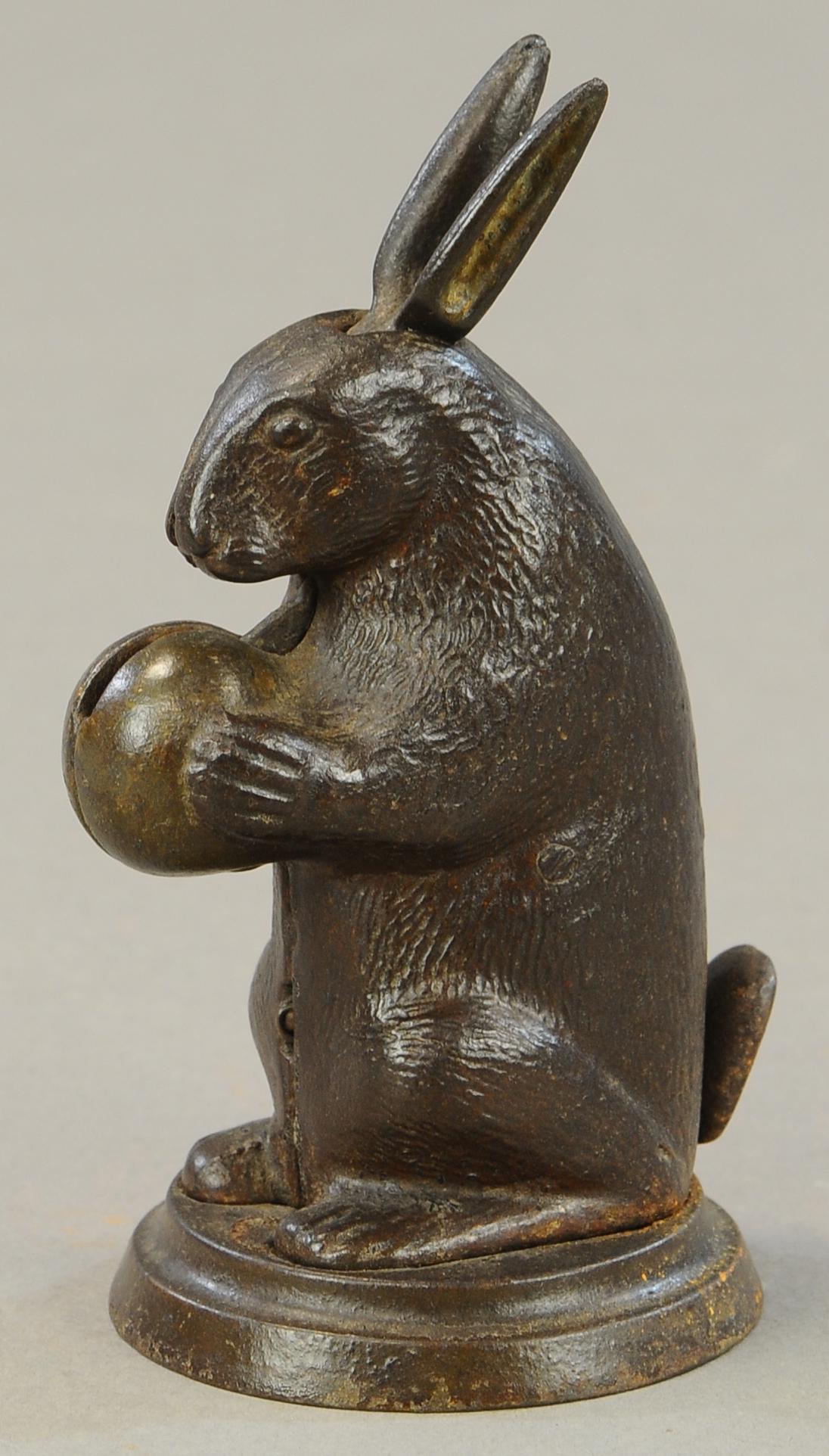 LOCKWOOD RABBIT STANDING MECHANICAL BANK (1 of 3)