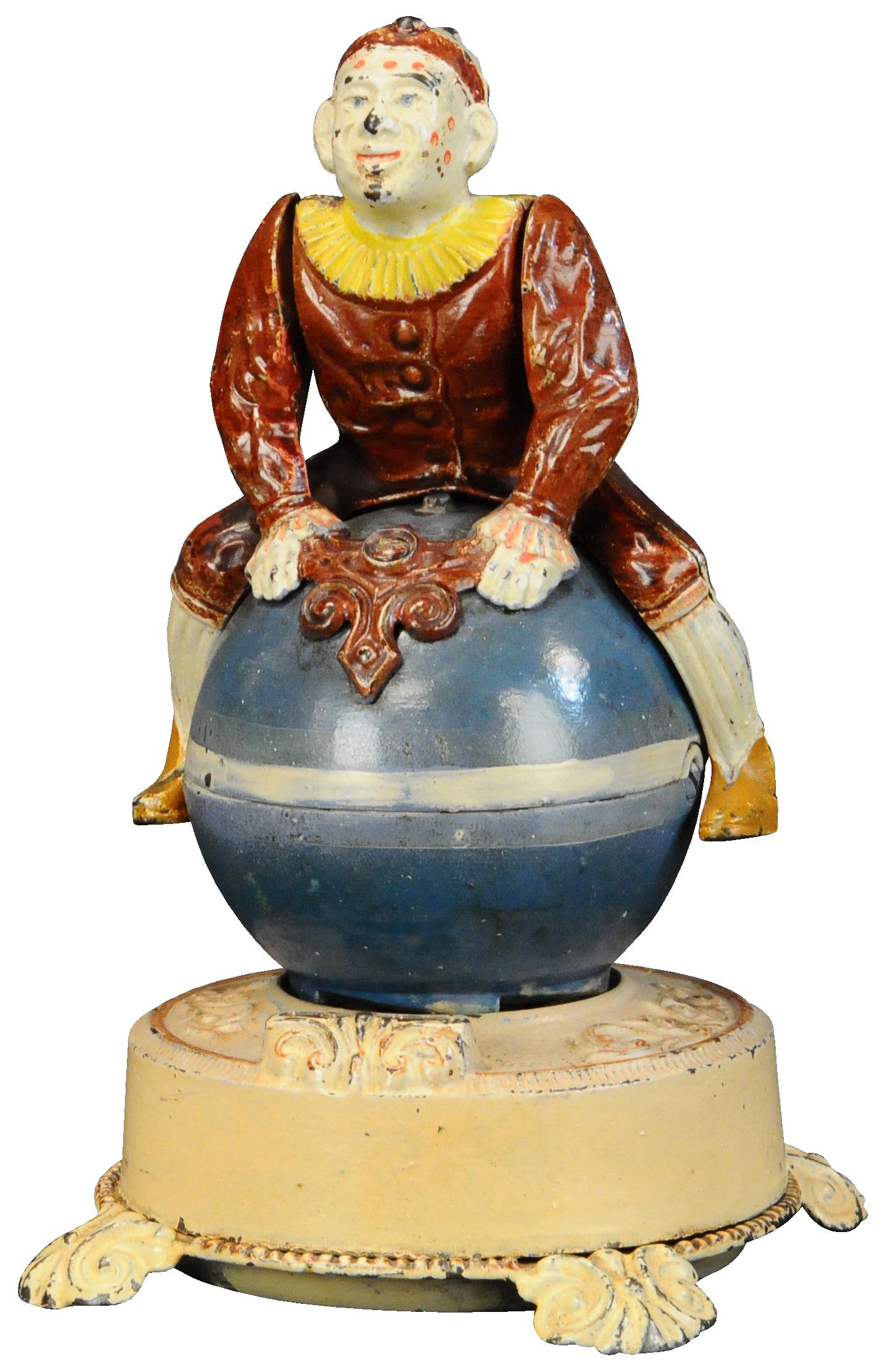 CLOWN ON GLOBE MECHANICAL BANK (1 of 5)