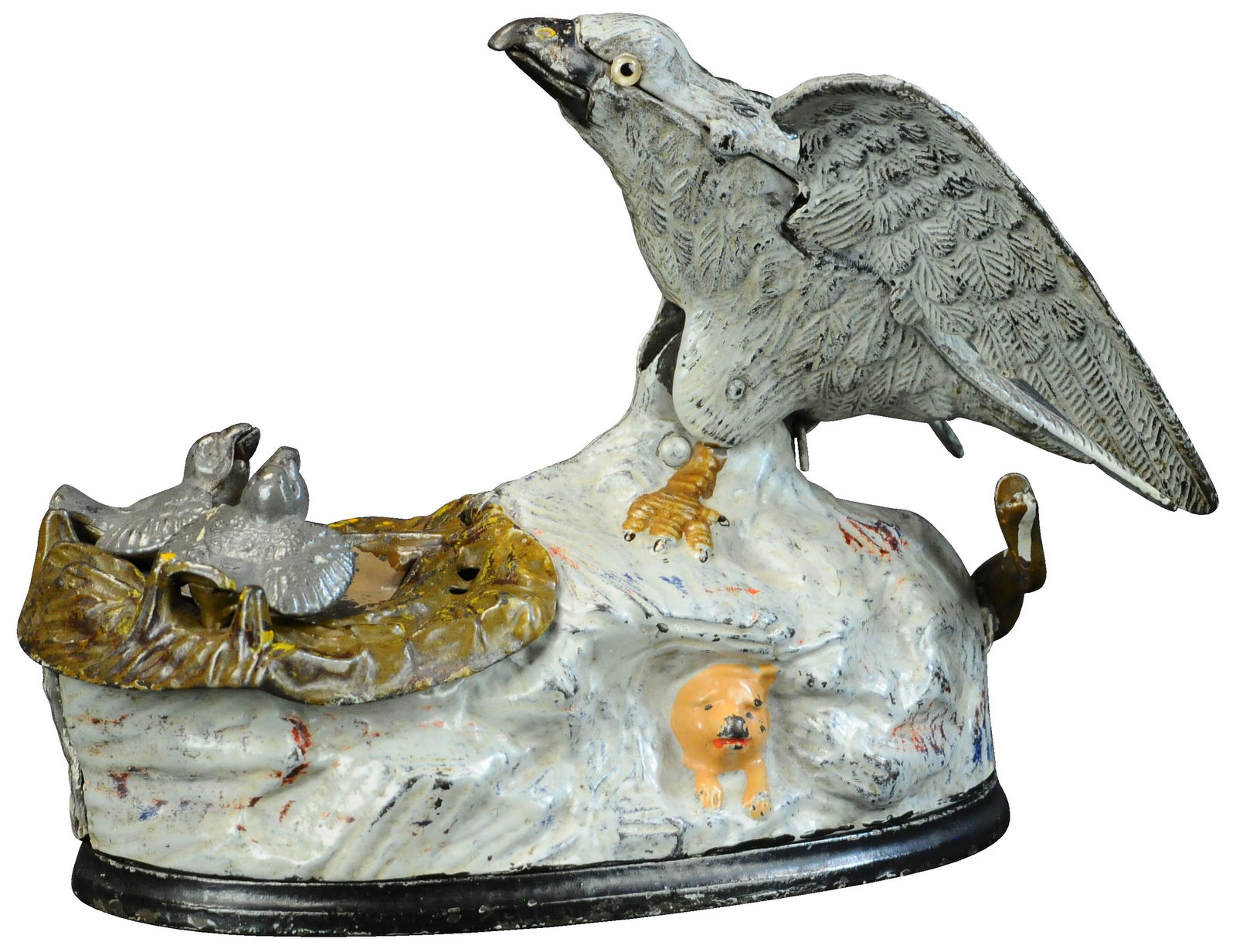 EAGLE AND EAGLETS MECHANICAL BANK (1 of 4)