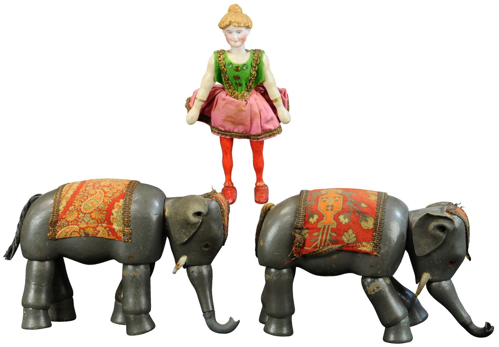 SCHOENHUT ACROBAT W/ TWO ELEPHANTS (1 of 4)