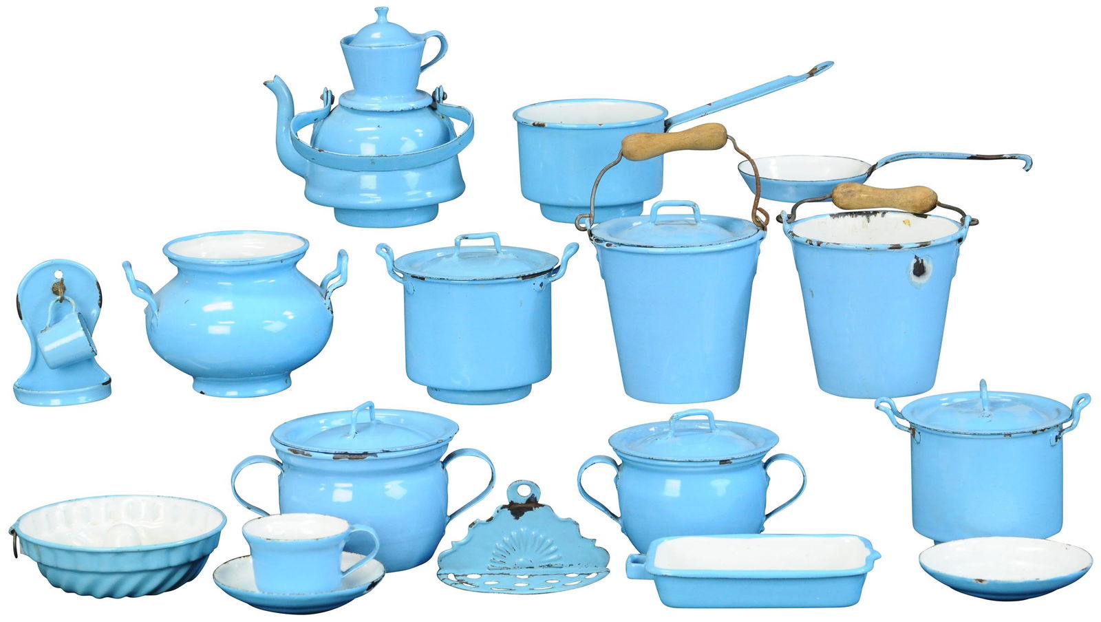 13 PC. VINTAGE FRENCH BLUE ENAMELWARE (1 of 2)