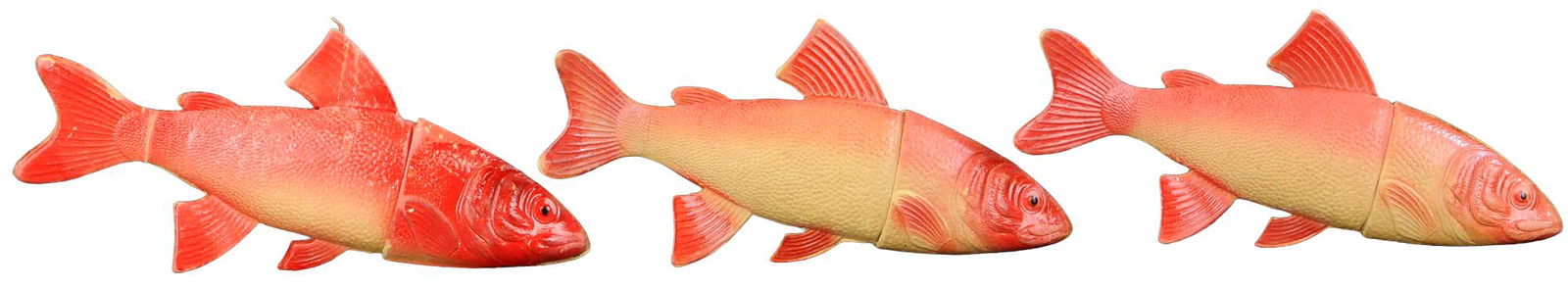 THREE EXTRA LARGE DRESDEN CANDY CONTAINER FISH (1 of 2)