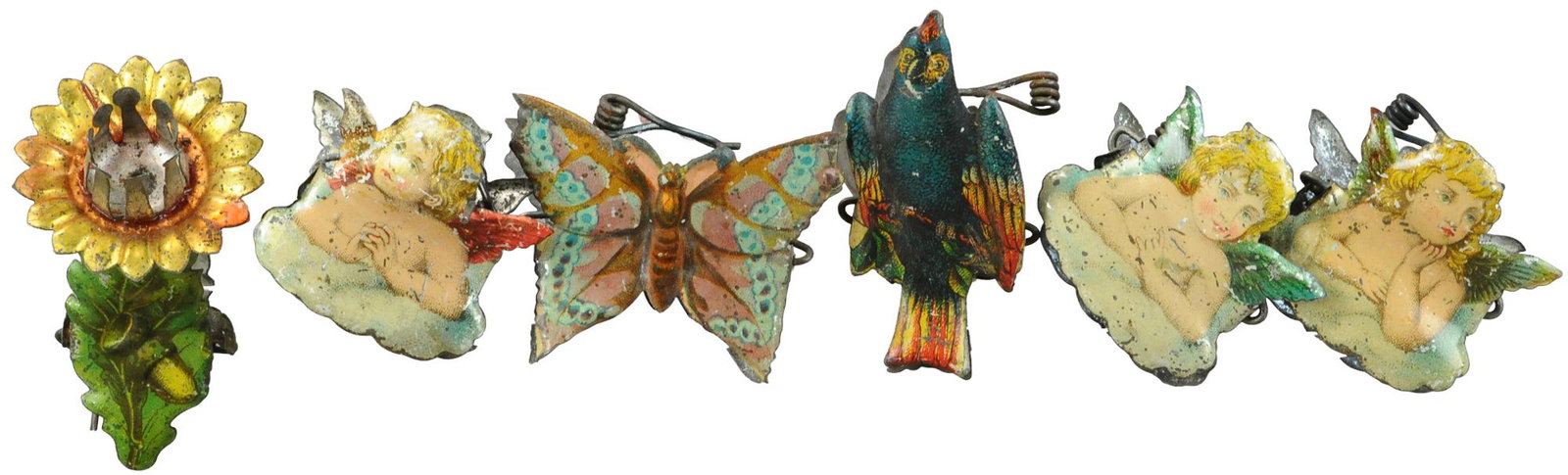 SIX LITHOGRAPHED CANDLE CLIPS (1 of 2)