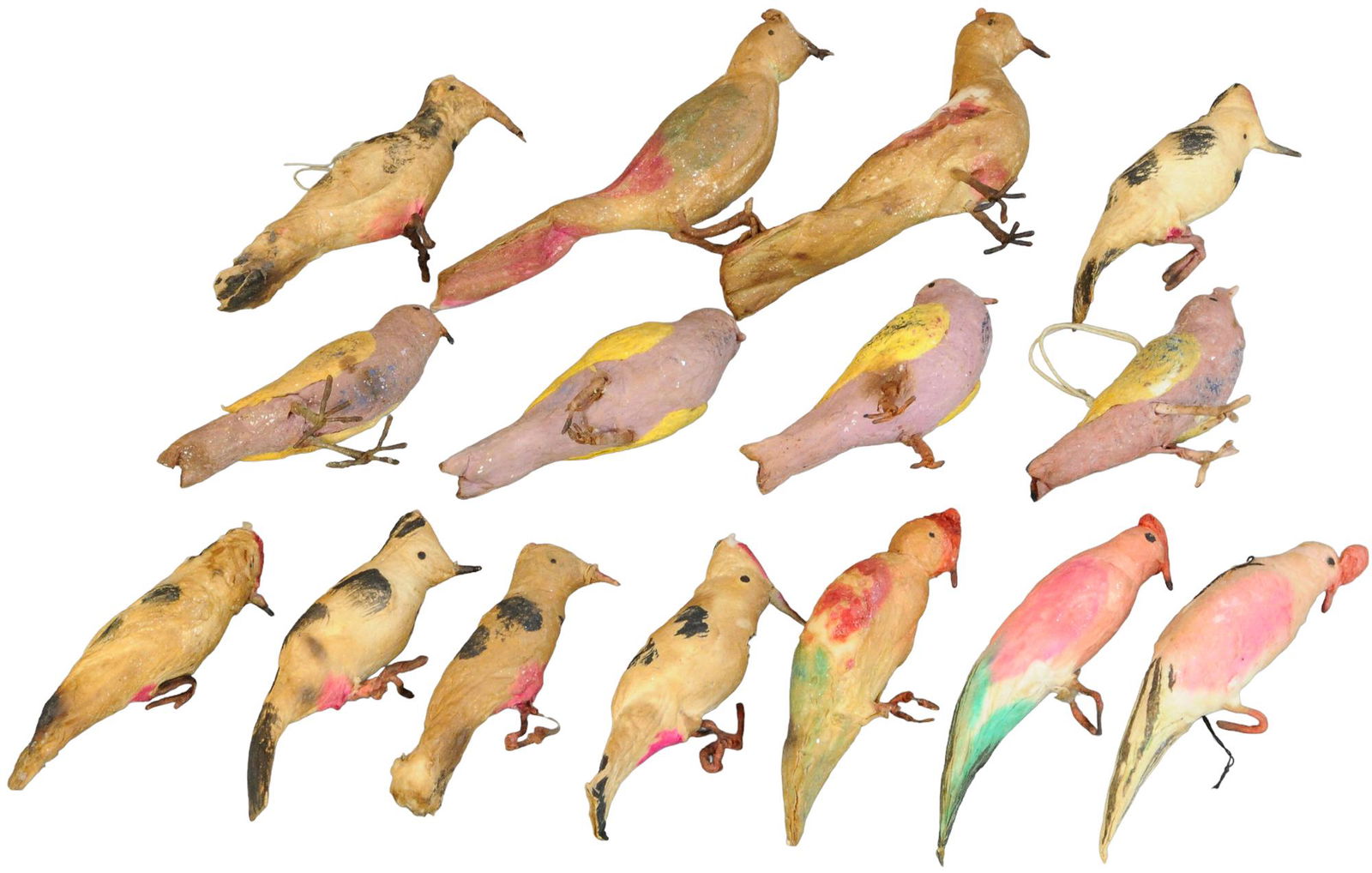 FIFTEEN PRESSED COTTON BIRDS (1 of 2)