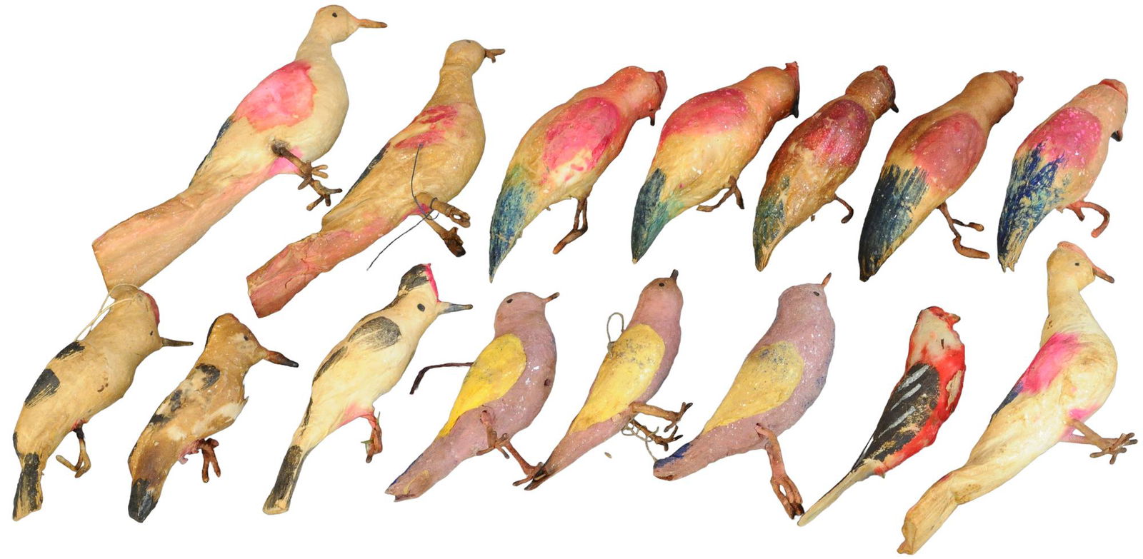 FIFTEEN PRESSED COTTON BIRDS (1 of 2)