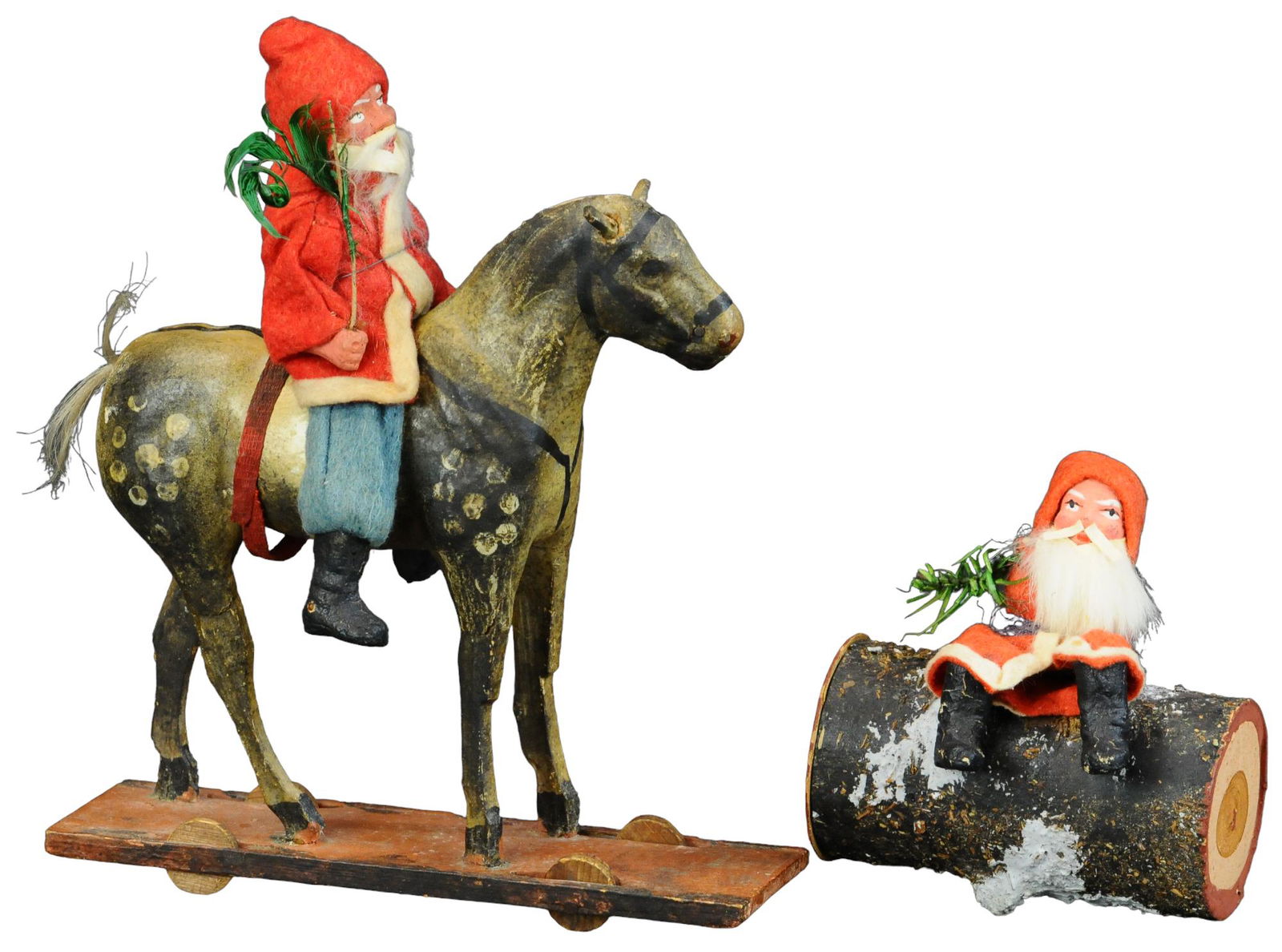 SANTA ON HORSE & SANTA ON LOG CANDY CONTAINERS (1 of 4)