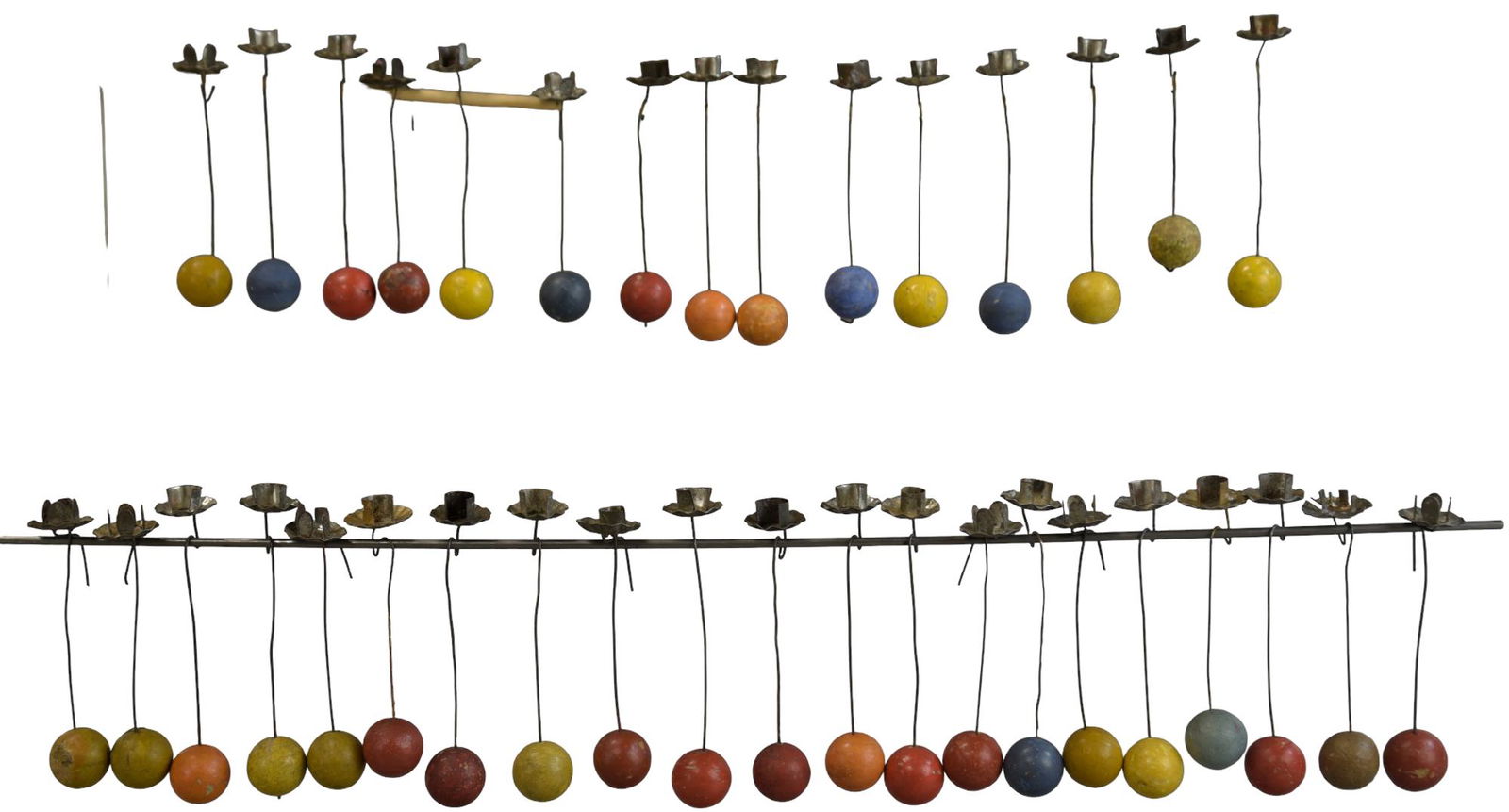 THIRTY-FOUR COLORED CANDLE HOLDERS (1 of 2)