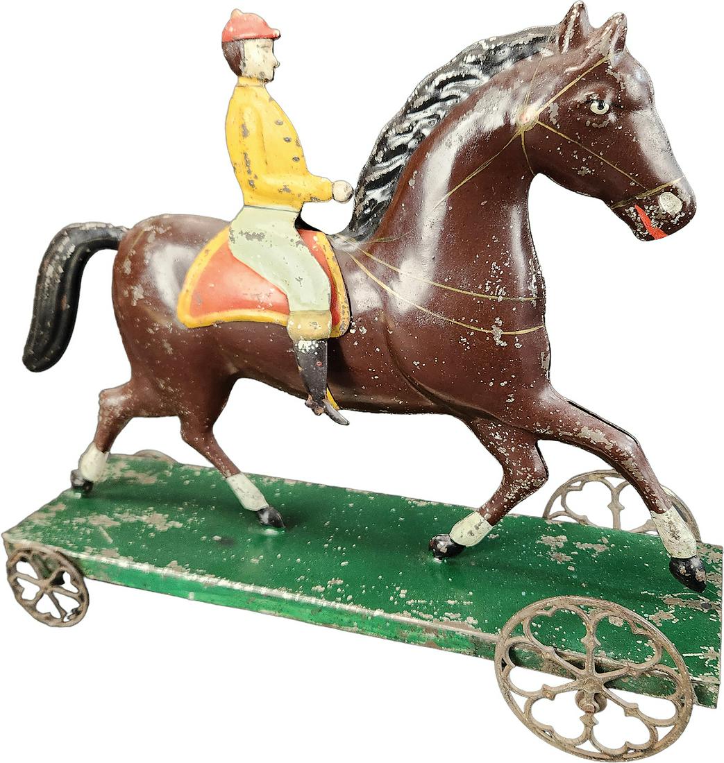 FALLOWS JOCKEY ON HORSE BELL TOY (1 of 4)