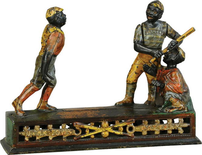 BASEBALL MECHANICAL BANK DARKTOWN BATTERY (0297) on Jan 12, 2023