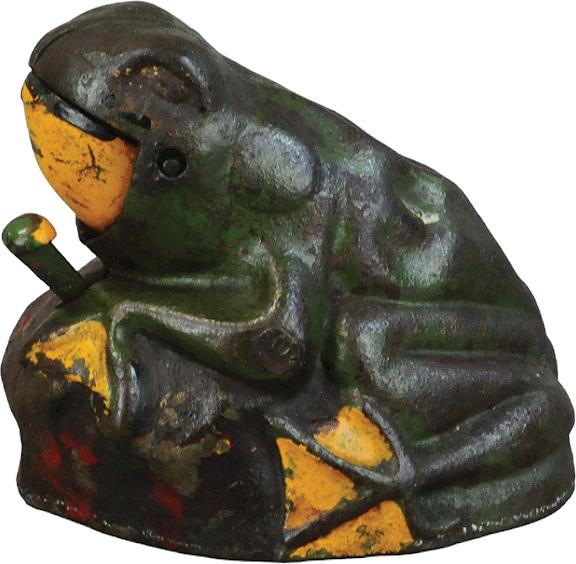 FROG ON ROCK MECHANICAL BANK (1 of 4)