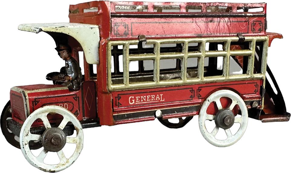 FISCHER OMNIBUS PENNY TOY: 190. FISCHER OMNIBUS PENNY TOY | 4.75" l. | $150 - $300 | (Excellent to Pristine Condition)