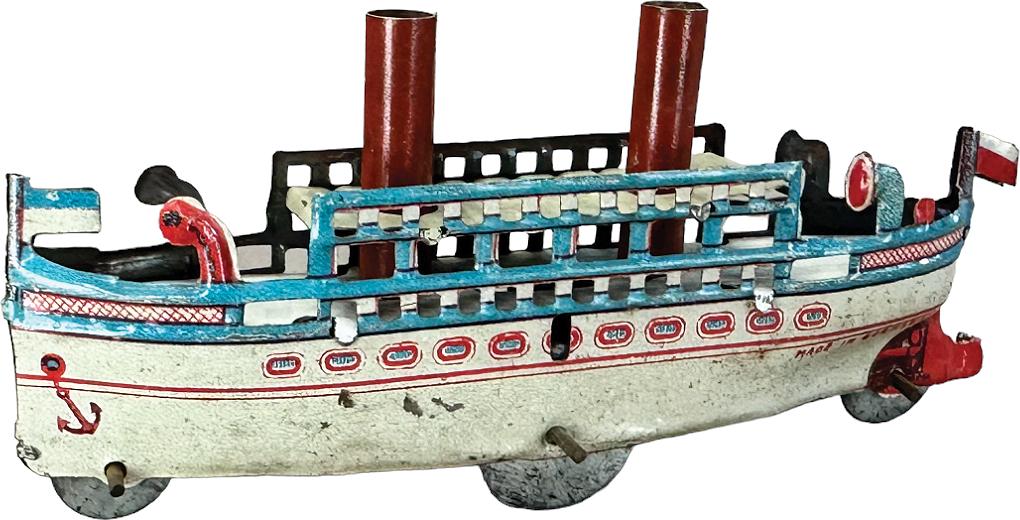 MEIER PASSENGER BOAT PENNY TOY: 206. MEIER PASSENGER BOAT PENNY TOY | Germany | 4.75" l. | (Excellent Condition) | $150 - $300
