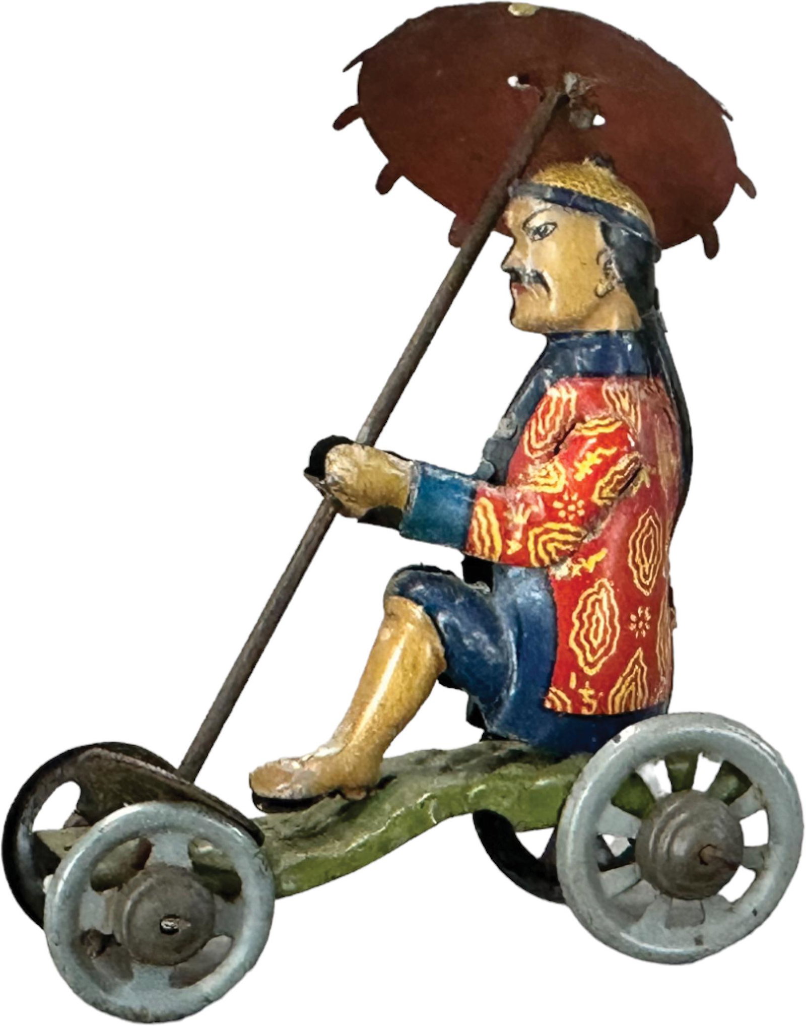 DISTLER CHINAMAN W/ PARASOL PENNY TOY: 249. DISTLER CHINAMAN W/ PARASOL PENNY TOY | Germany | 3" l. | (Pristine Condition) | $200 - $400