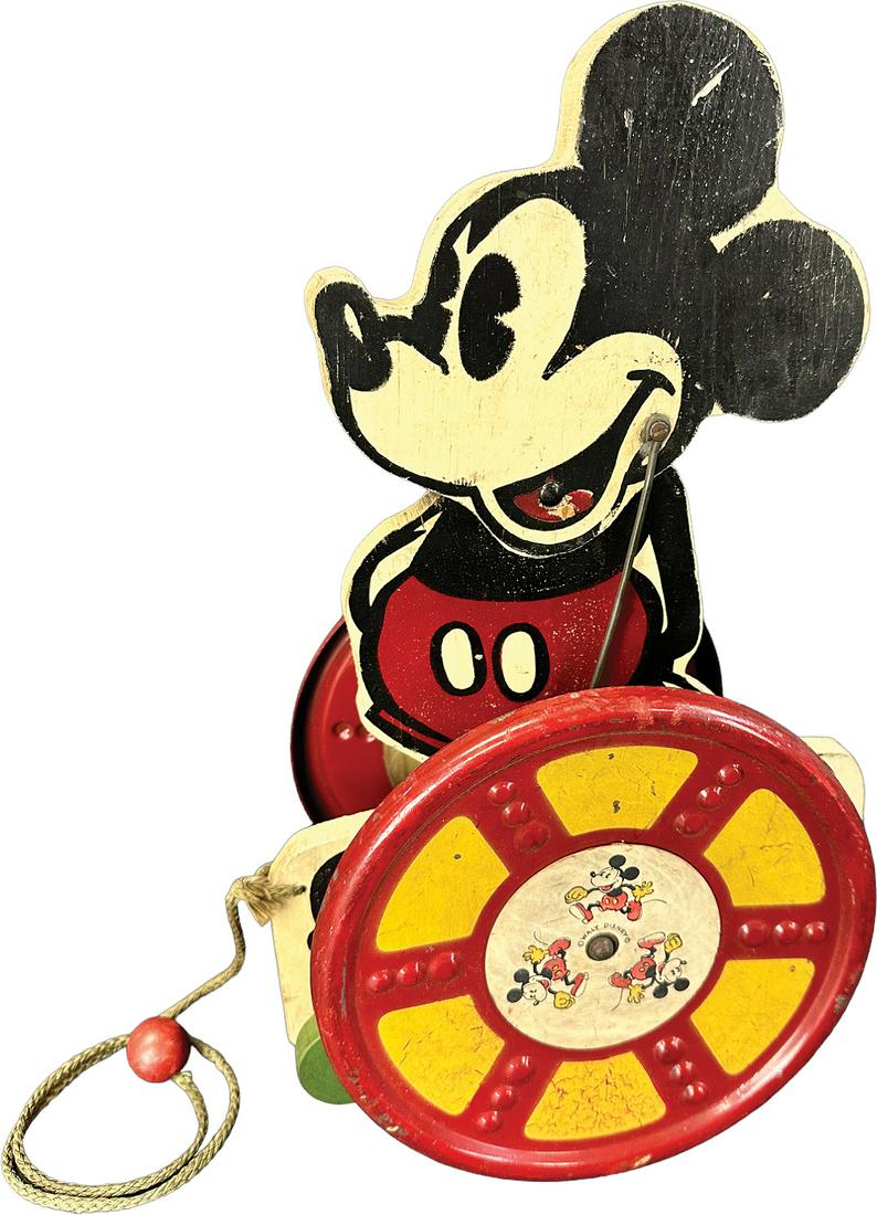 NN HILL MICKEY MOUSE PULL TOY: 373. NN HILL MICKEY MOUSE PULL TOY | USA | 14" h. | (Excellent Condition) | $200 - $400
