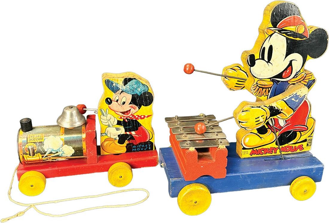 FISHER PRICE MICKEY CHOO CHOO & XYLOPHONE TOYS: 375. FISHER PRICE MICKEY CHOO CHOO & XYLOPHONE TOYS | USA | 11" h. | (Excellent Condition) for age. | $200 - $400