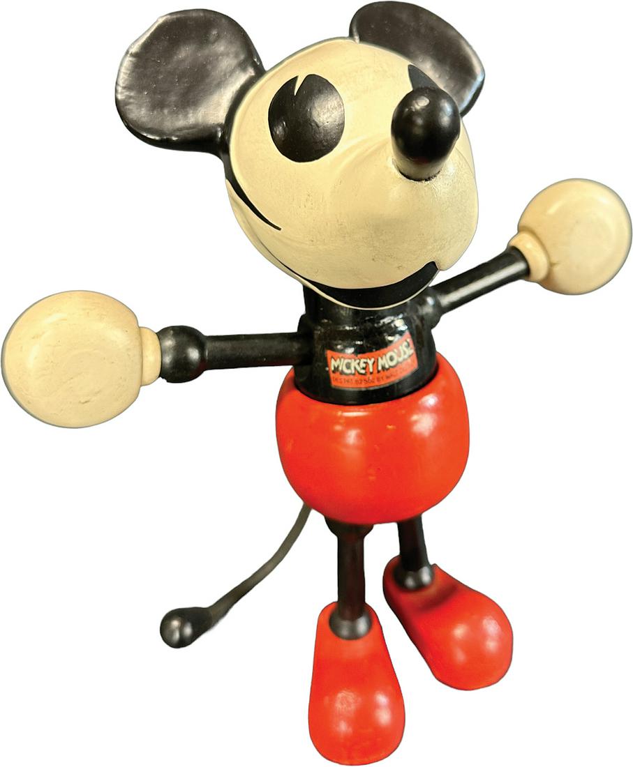 LARGE MICKEY MOUSE FUN-E-FLEX FIGURE: 391. LARGE MICKEY MOUSE FUN-E-FLEX FIGURE | USA | 9" h. | Some repaint to face, otherwise (Pristine Condition) | $250 - $500