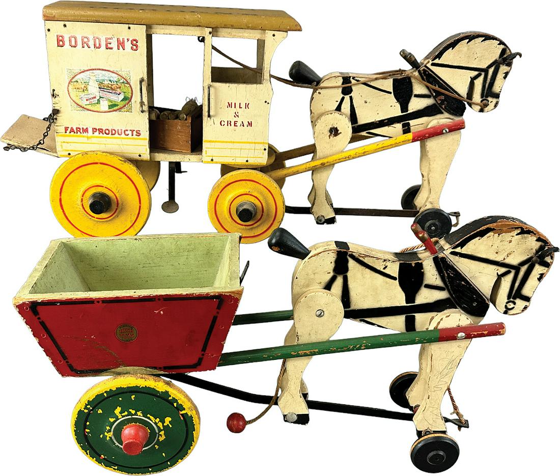Two Rich Toys Wooden Horse Wagons