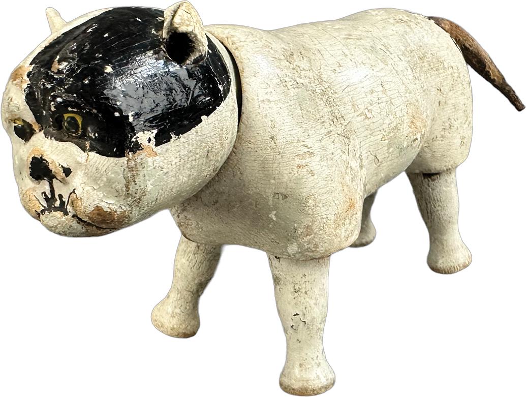 SCHOENHUT BULLDOG: 452. SCHOENHUT BULLDOG | USA | 6" l. | Some touch-up throughout, (Very Good Condition) | $250 - $500