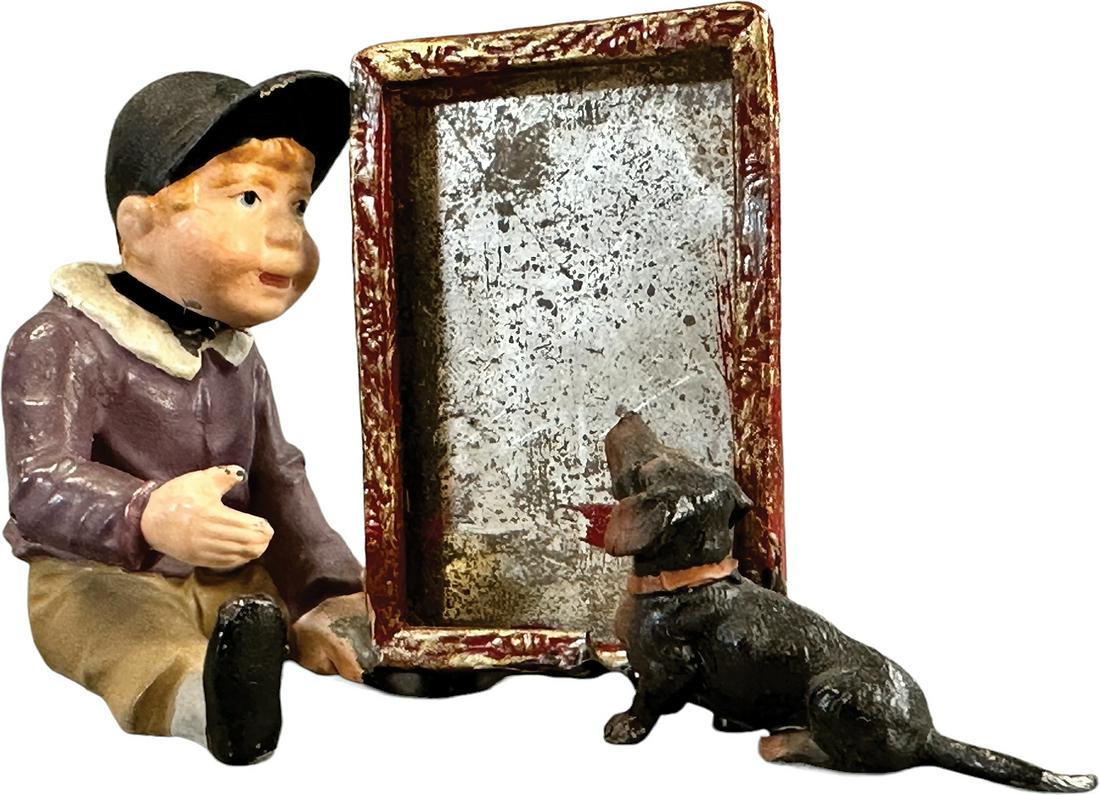 GERMAN NODDER BOY W/ DOG PICTURE FRAME (1 of 6)