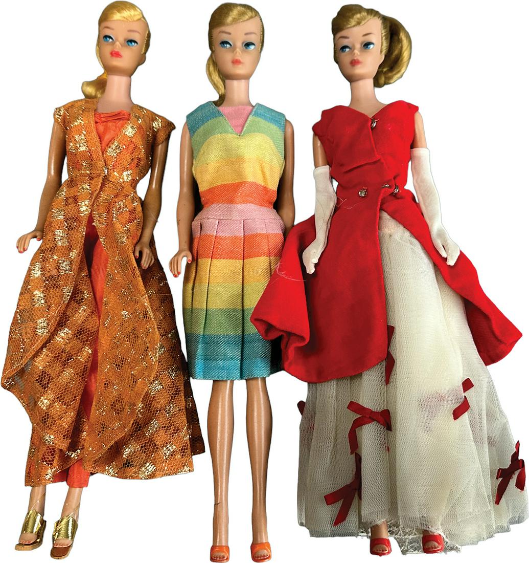 THREE MATTEL 1960S SIDE SWIRL PONYTAIL BARBIES (1 of 3)