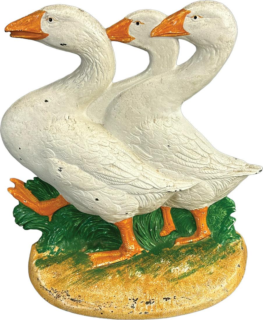 HUBLEY THREE GEESE DOORSTOP (1 of 4)