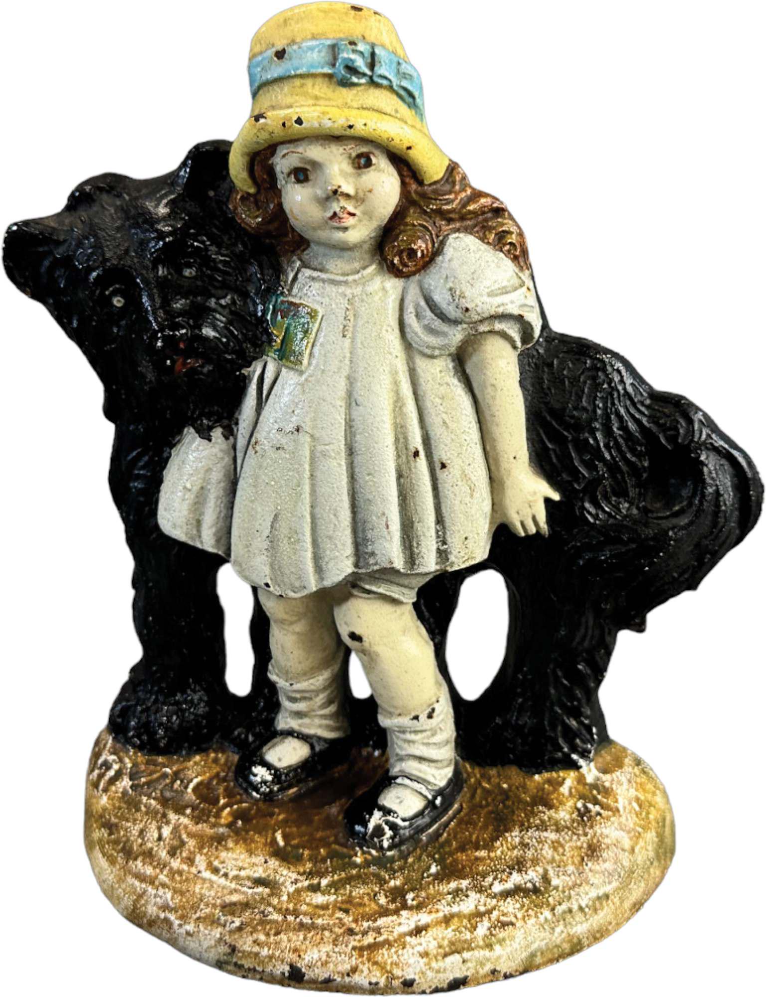 GIRL WITH SHAGGY DOG DOORSTOP (1 of 3)