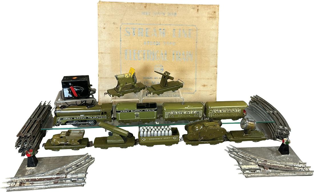 BOXED MARX ARMY TRAIN SET (1 of 11)