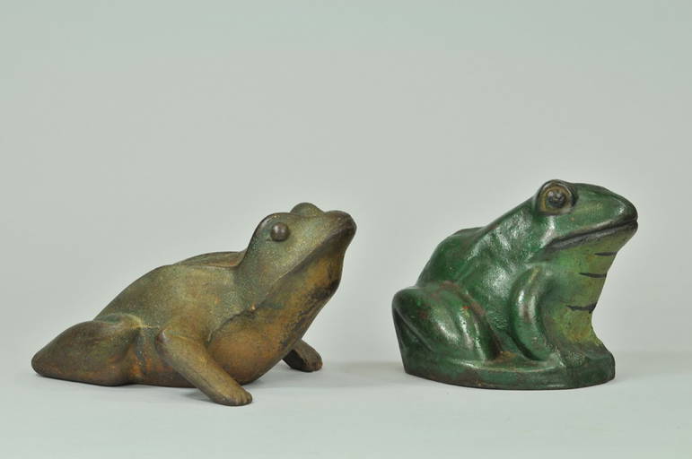 Lot Of Two Cast Iron Frogs