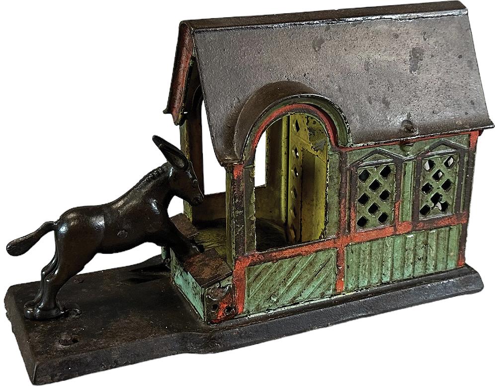 MULE ENTERING BARN MECHANICAL BANK (1 of 9)