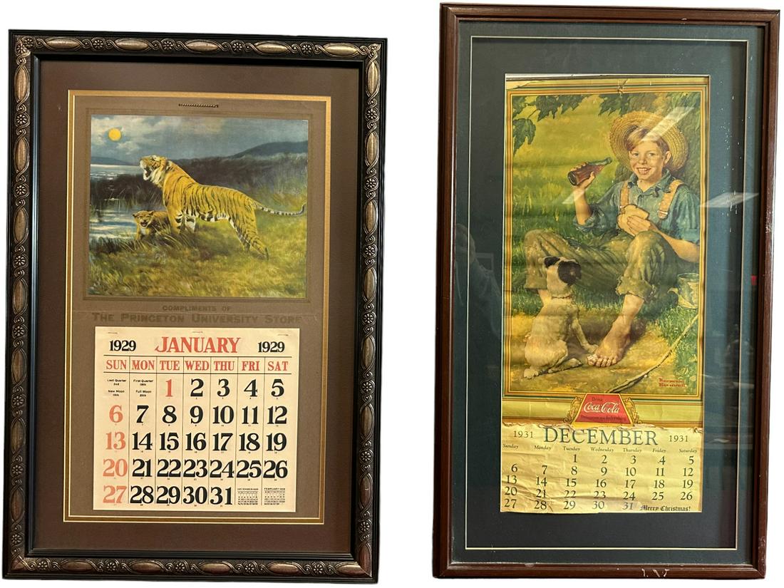 1931 COKE & 1929 PRINCETON UNIVERSITY CALENDARS (1 of 7)