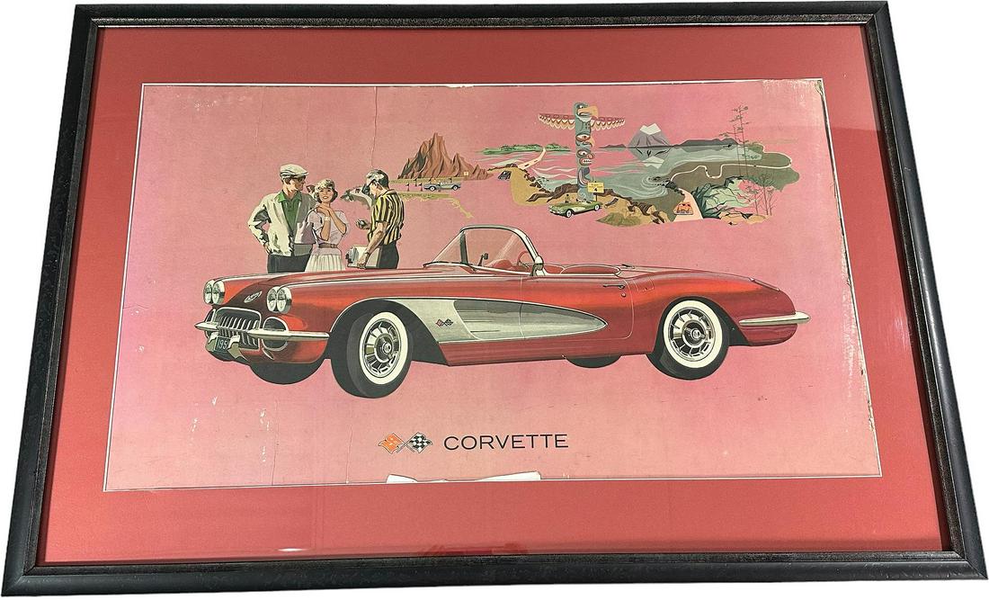 FRAMED CHEVROLET CORVETTE DEALER POSTER (1 of 4)