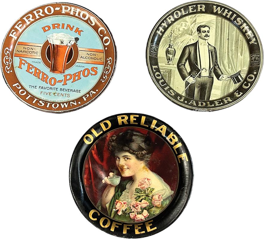 THREE BEVERAGE TIP TRAYS (1 of 3)