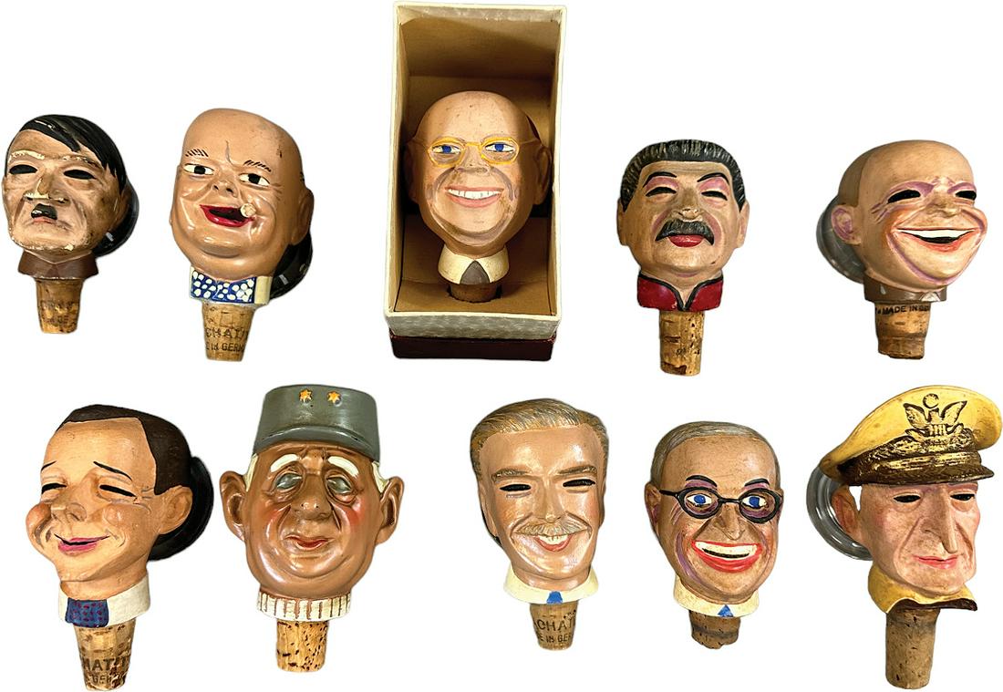 TEN WORLD LEADER HEAD BOTTLE STOPS (1 of 7)