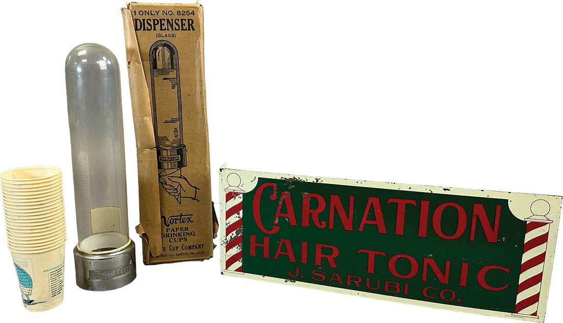BOXED VORTEX CUP DISPENSER & CARNATION HAIR TONIC (1 of 4)