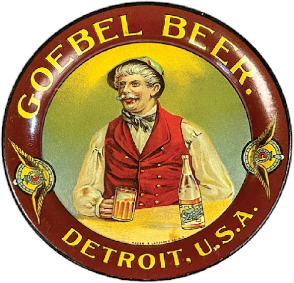 GOEBEL BEER TIP TRAY: 490. GOEBEL BEER TIP TRAY | 4.5" w. | (Near Mint Condition) | $150 - $300