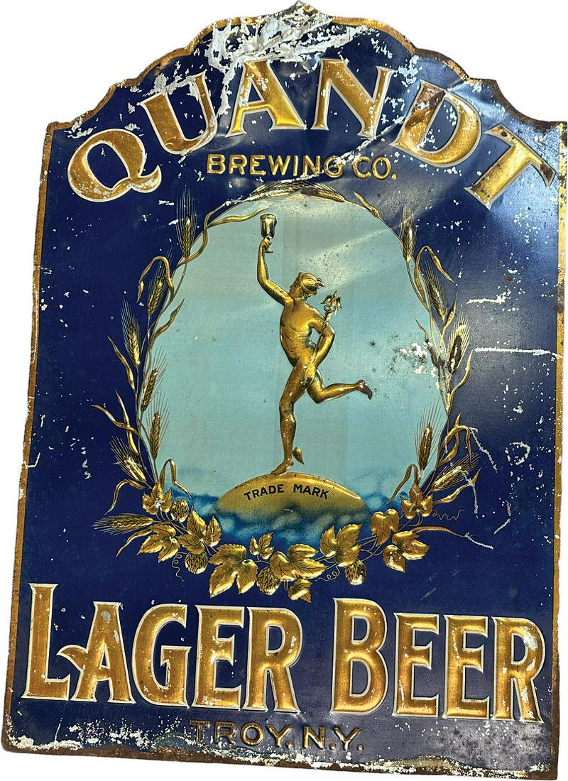QUANDT BREWING CO. EMBOSSED TIN SIGN (1 of 4)
