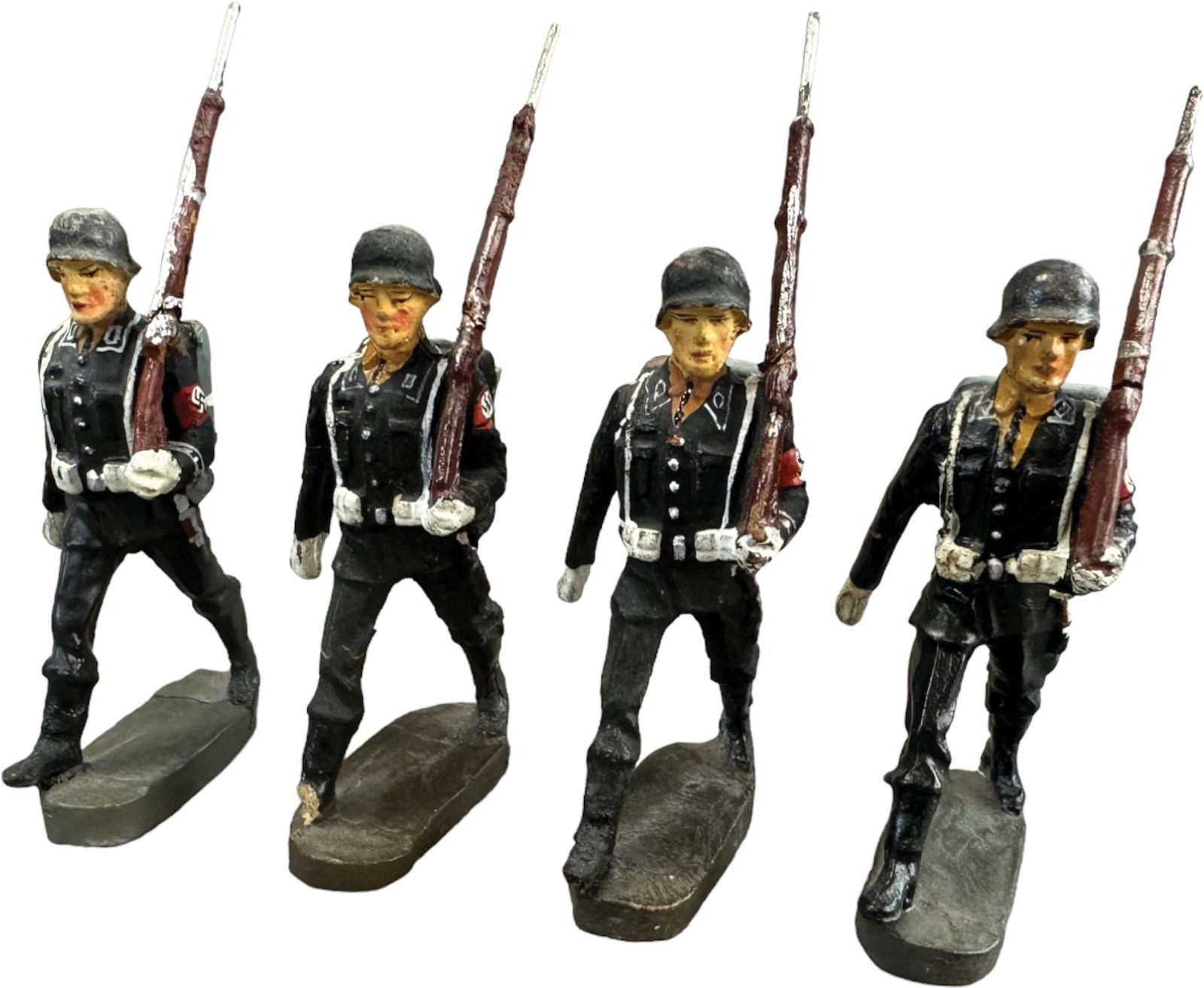 ELASTOLIN MARCHING SS SOLDIERS (1 of 5)