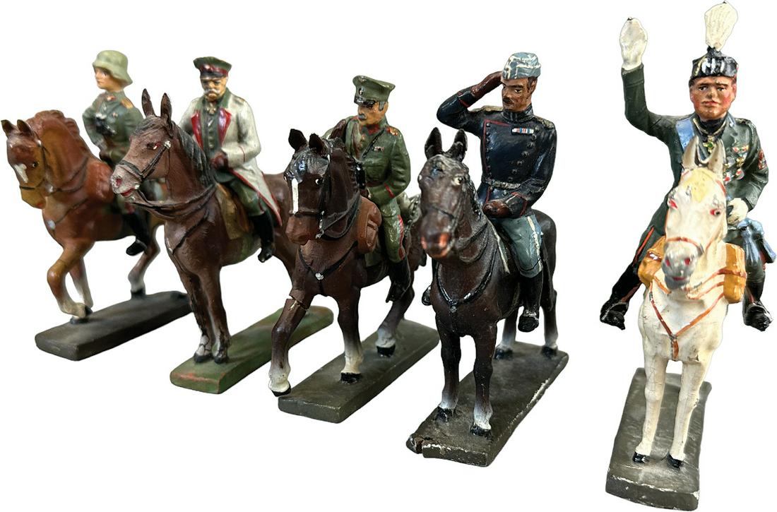 LINEOL AND ELASTOLIN MOUNTED PERSONALITY FIGURES (1 of 4)