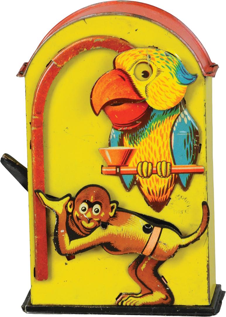 MONKEY & PARROT MECHANICAL BANK (1 of 4)