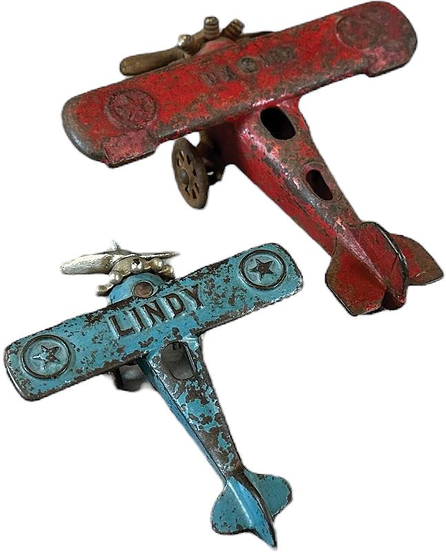 THREE SMALL ASSORTED IRON AIRPLANES (1 of 4)