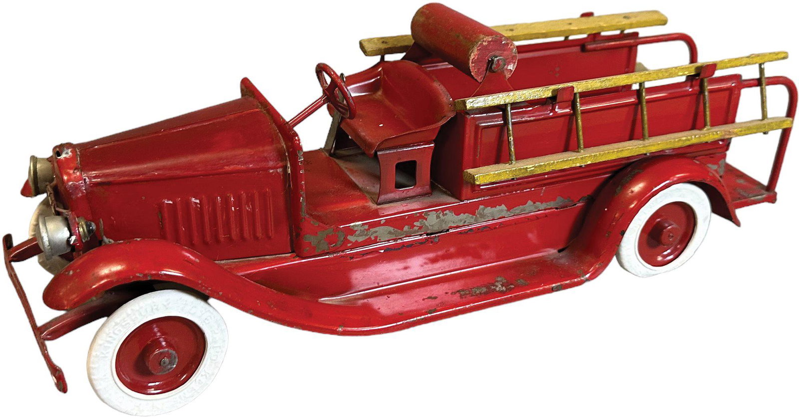 KINGSBURY FIRE CHEMICAL TRUCK: 1330. KINGSBURY FIRE CHEMICAL TRUCK | 14" l. | Overpaint to hood, tires are replaced, otherwise in (Very Good to Excellent Condition) | $300 - $600