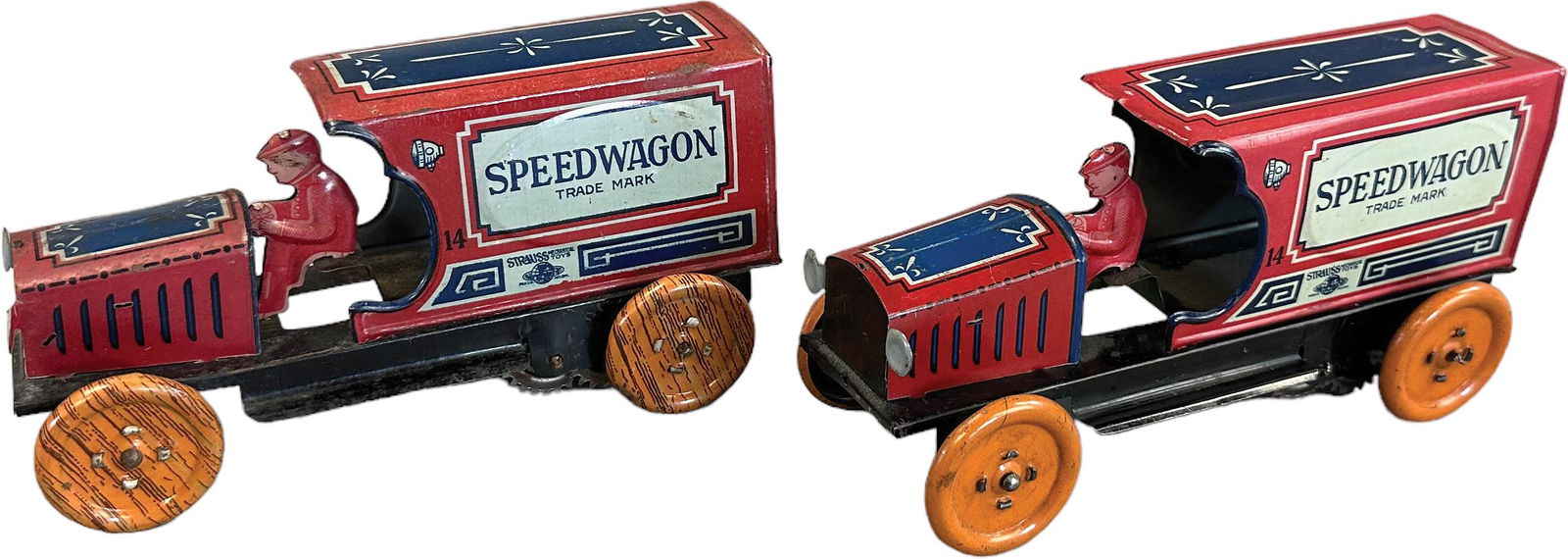 TWO STRAUSS SPEED WAGON TRUCKS (1 of 6)