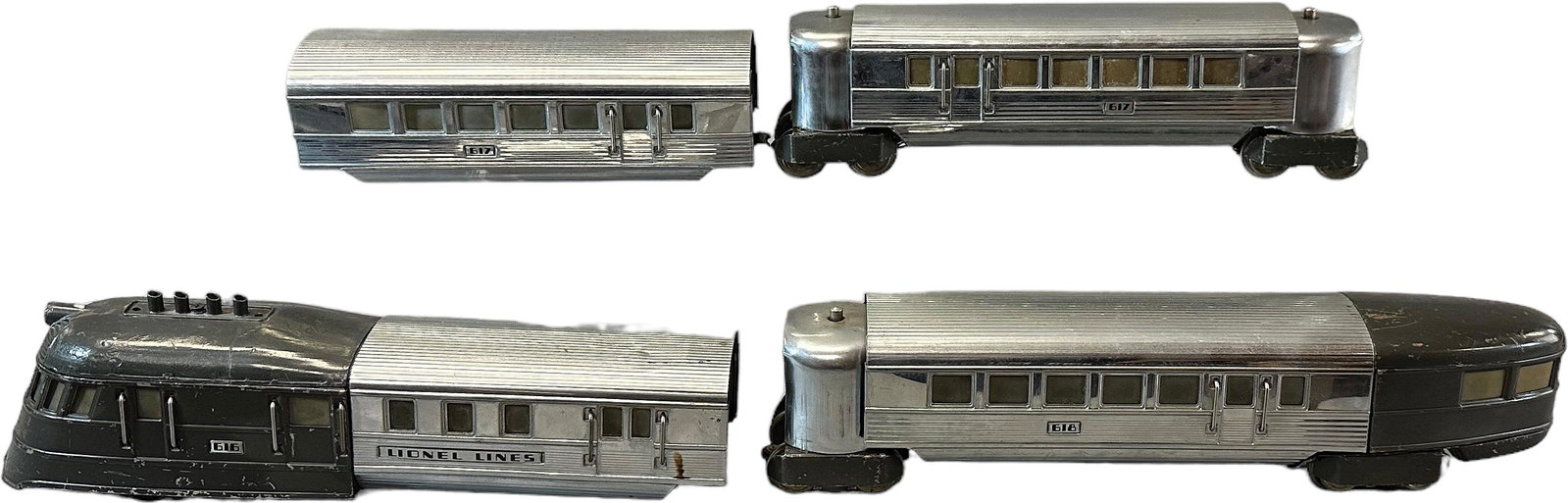 LIONEL NO. 616 STREAMLINER: 164. LIONEL NO. 616 STREAMLINER | 0 gauge. | 12" loco. | (Excellent Condition) | $200 - $400