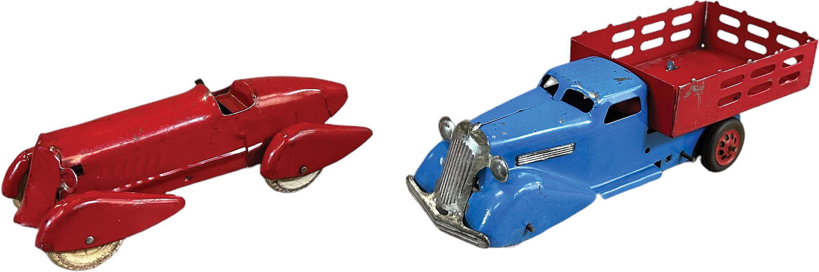 WYANDOTTE HEADLIGHT RACER W/ STAKE TRUCK (1 of 4)