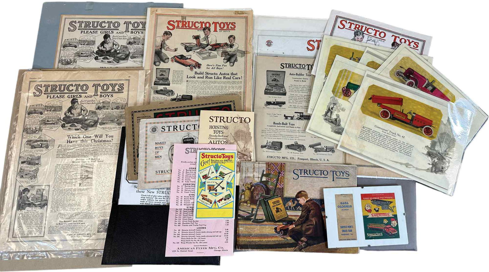 MASSIVE LOT OF STRUCTO PAPERWORK EPHEMERA: 460. MASSIVE LOT OF STRUCTO PAPERWORK EPHEMERA | 18" h. | $150 - $300