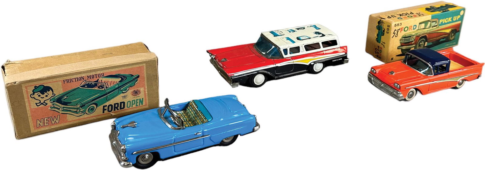 THREE JAPANESE FORD AUTO TOYS W/ BOXES (1 of 9)